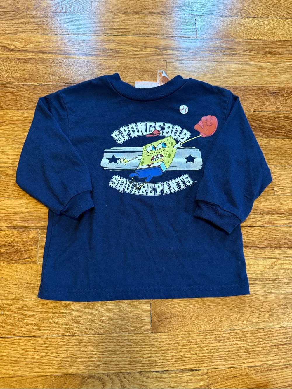 Vintage 90s Y2K SpongeBob SquarePants Baseball T-shirt, Youth Size 4 Nickelodeon